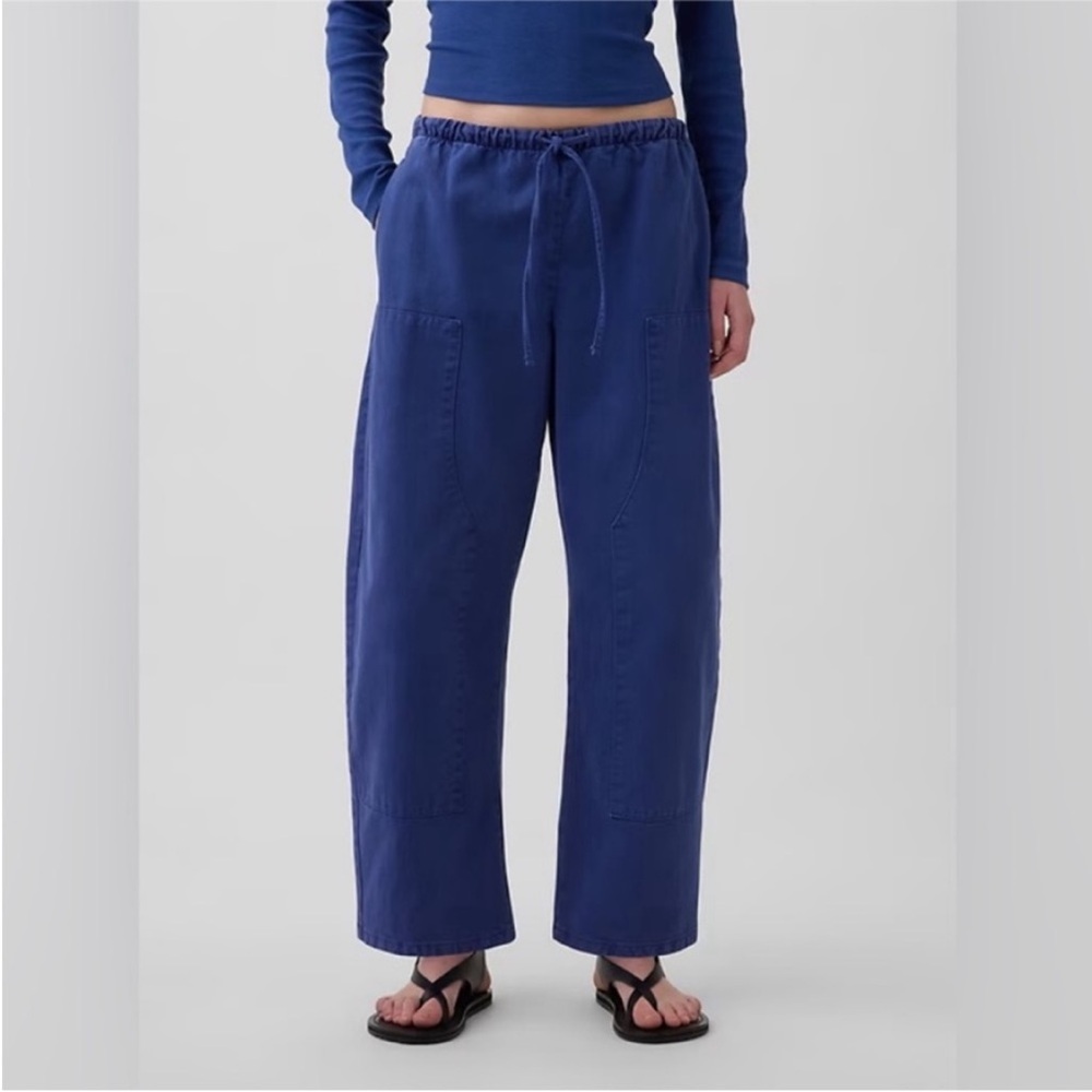 NEW! GAP Dutch Blue Easy Double-Knee Barrel Pants - Small TALL 🖤 #877638